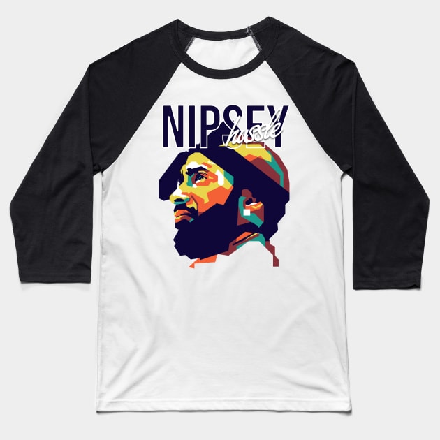 Tribute Nipsey Hussle on WPAP Art Baseball T-Shirt by pentaShop